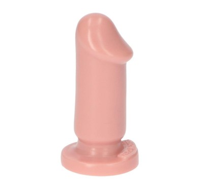 Cieliste gumowe dildo gładkie z przyssawką 8 cm